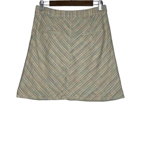 Pilcro and the Letterpress Colorful Striped Button Down Front Skirt Size 10 - Picture 2 of 9